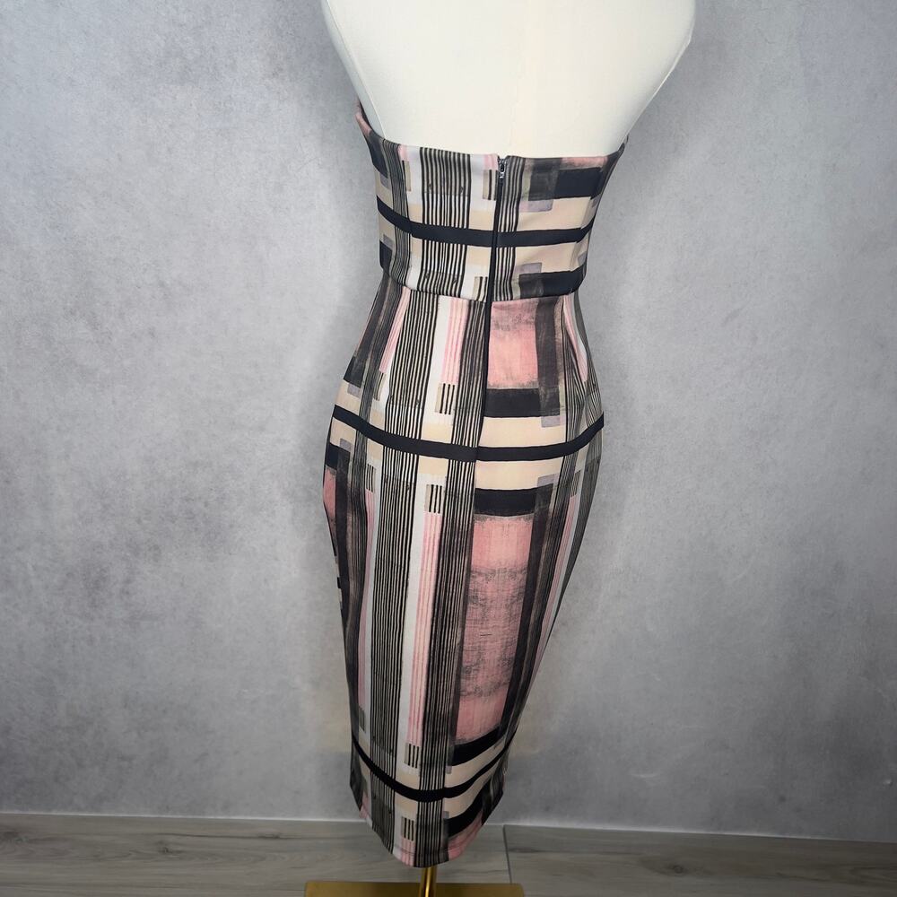 Strapless Sweetheart Abstract Print Cocktail Party Dress Size 6 Small - Picture 2 of 3